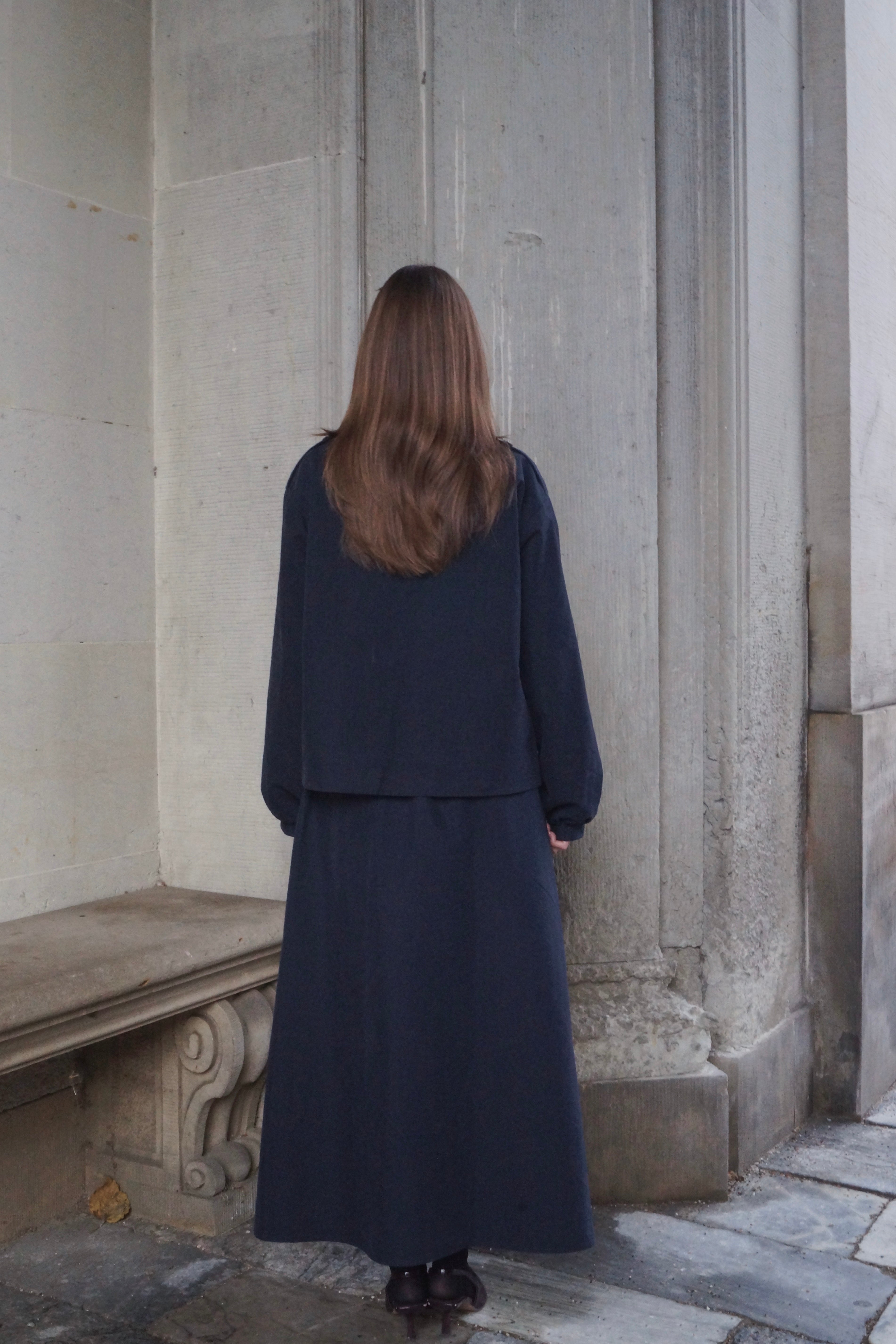 Maxinederdel med volume - Navy