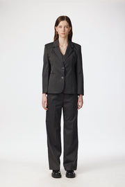 Midnight nålestråbet blazer - Grå/Hvid