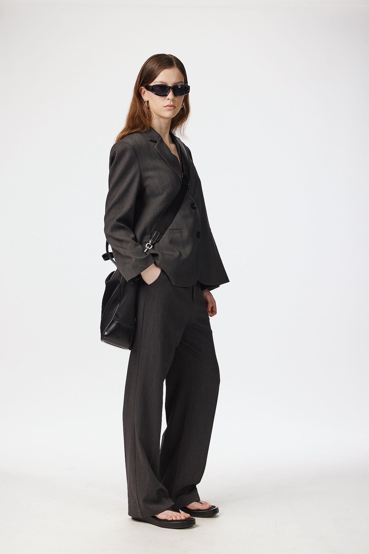 Grå textur blazer - Grå